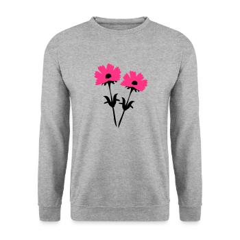 cosmos_flowers - Sweat-shirt Unisexe - gris chiné - Devant - Alina (178cm) & Michal (187cm)