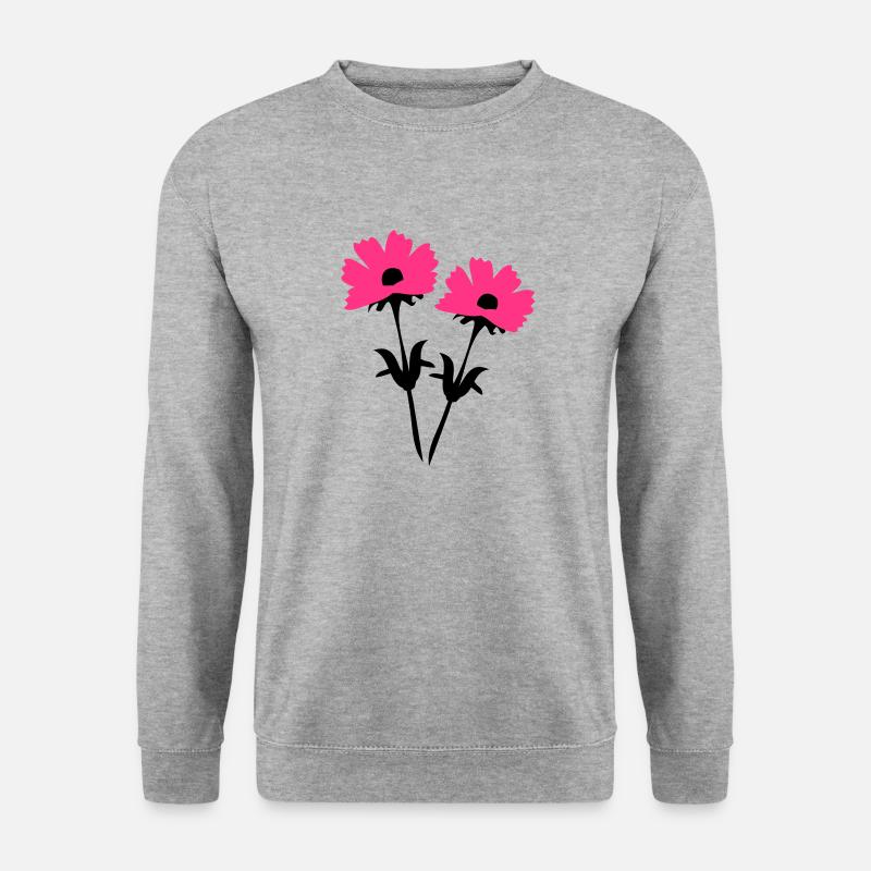 cosmos_flowers - Unisex Pullover - Weißgrau meliert