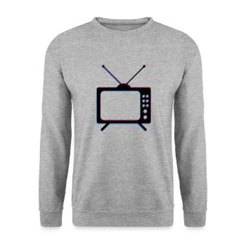 3d tv tv retro antenna screen television - Unisex Sweatshirt - salt & pepper - Front - Alina (178cm) & Michal (187cm)