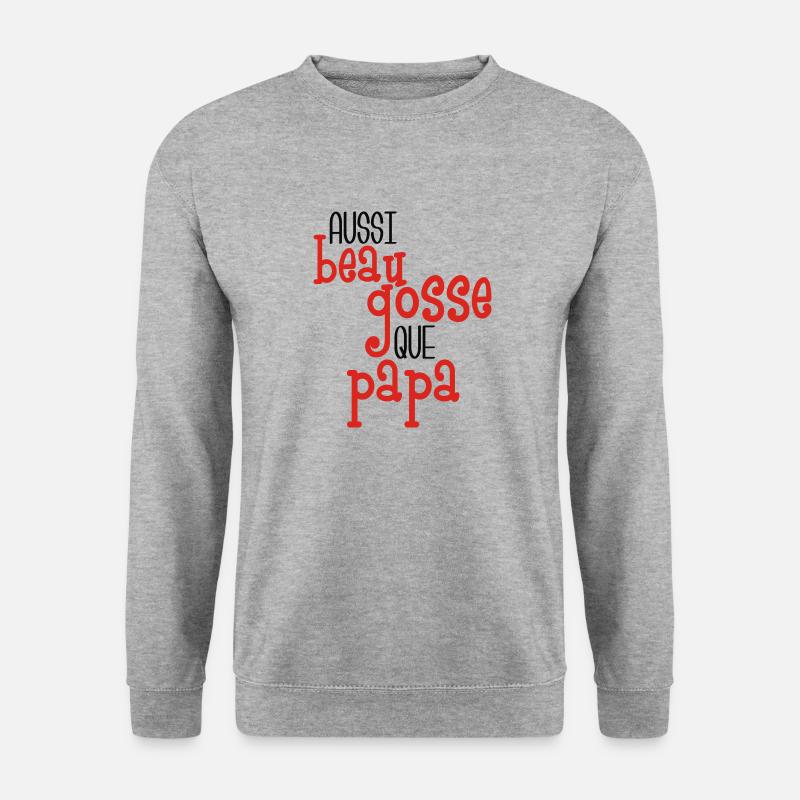 Aussi beau gosse que papa - Unisex Pullover - Weißgrau meliert