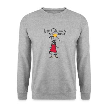 The Queen - Sweat-shirt Unisexe - gris chiné - Devant - Alina (178cm) & Michal (187cm)