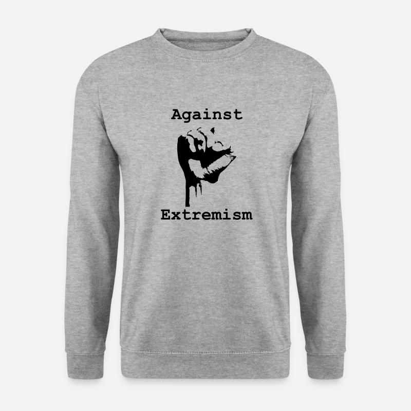 Gegen Extremismus - Unisex Pullover - Weißgrau meliert