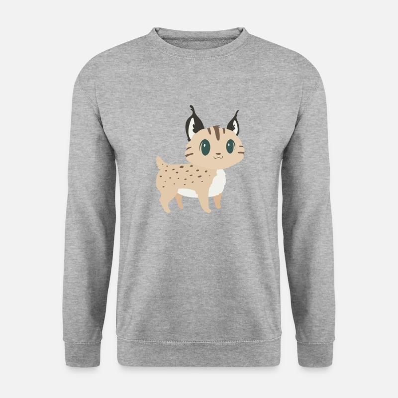 Süßer Luchs - Unisex Pullover - Weißgrau meliert