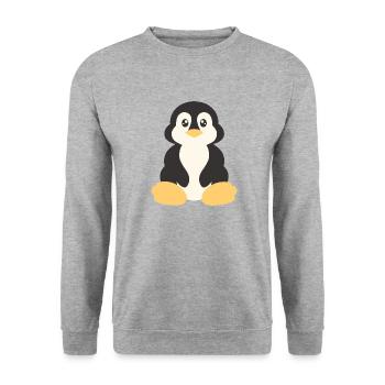 manchot - Sweat-shirt Unisexe - gris chiné - Devant - Alina (178cm) & Michal (187cm)