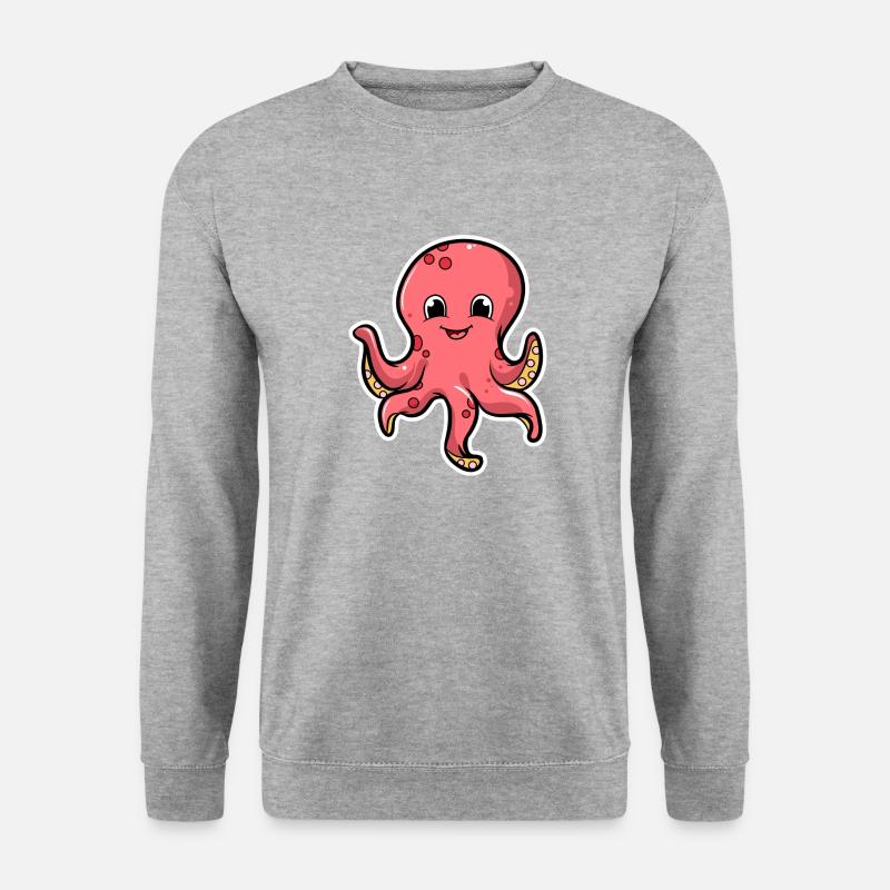 Oktopus - Unisex Pullover - Weißgrau meliert