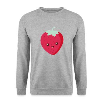 Fraise - Sweat-shirt Unisexe - gris chiné - Devant - Alina (178cm) & Michal (187cm)