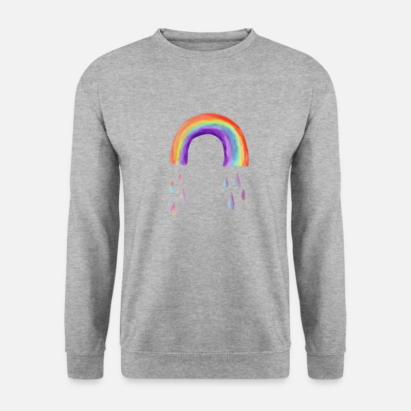 Regenbogen - Unisex Pullover - Weißgrau meliert