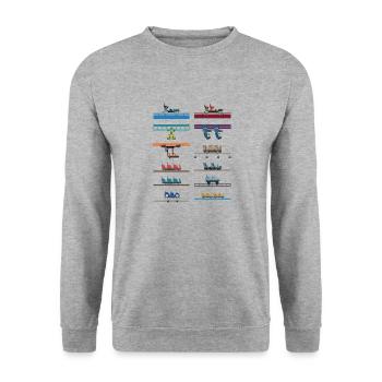 Kings Island Coaster Car Design - Unisex Sweatshirt - salt & pepper - Front - Alina (178cm) & Michal (187cm)