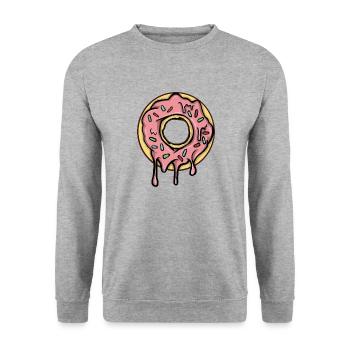 Krapfen - Unisex Pullover - Weißgrau meliert - Vorne - Alina (178cm) & Michal (187cm)