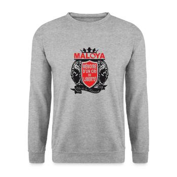 Maloya Île de la Réunion - Sweat-shirt Unisexe - gris chiné - Devant - Alina (178cm) & Michal (187cm)
