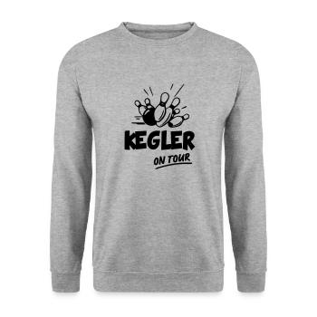 Kegeln Bowling Sport - Unisex Pullover - Weißgrau meliert - Vorne - Alina (178cm) & Michal (187cm)