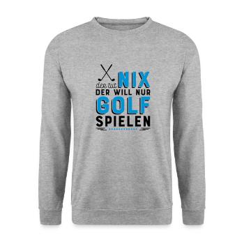 Golf spielen - Unisex Pullover - Weißgrau meliert - Vorne - Alina (178cm) & Michal (187cm)