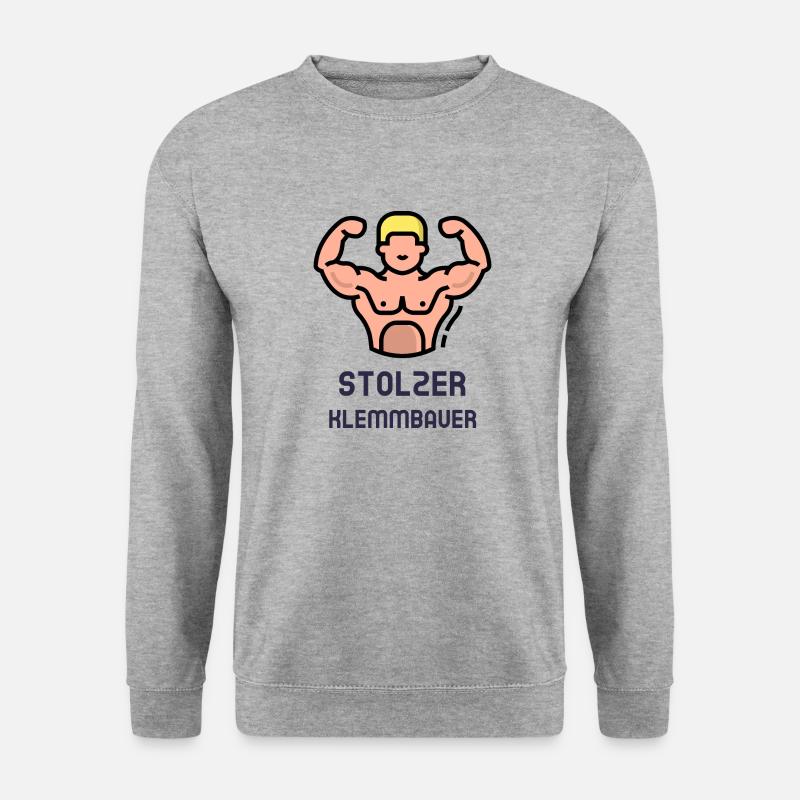 Stolzer Klemmbauer - KLemmbausteine - Unisex Pullover - Weißgrau meliert