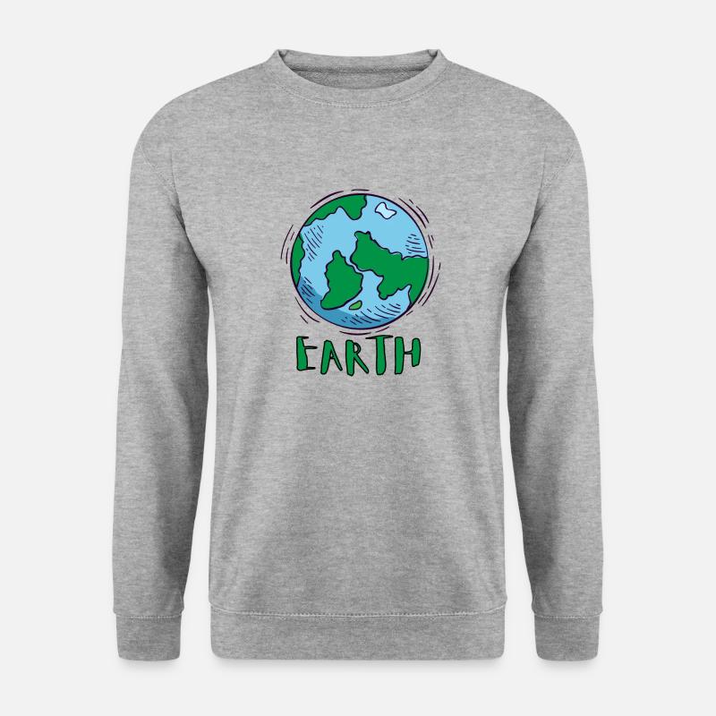 Erde (Earth) - Unisex Pullover - Weißgrau meliert