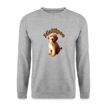 Maltipoo Lisa abricot - Sweat-shirt Unisexe - gris chiné - Devant - Alina (178cm) & Michal (187cm)
