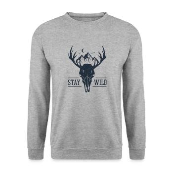Stay Wild Honey - Unisex Pullover - Weißgrau meliert - Vorne - Alina (178cm) & Michal (187cm)