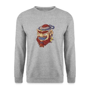 Olheg Print - Sweat-shirt Unisexe - gris chiné - Devant - Alina (178cm) & Michal (187cm)