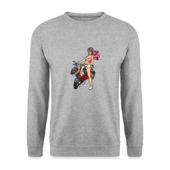 Italjet Dragster - Unisex Pullover - Weißgrau meliert - Vorne - Alina (178cm) & Michal (187cm)