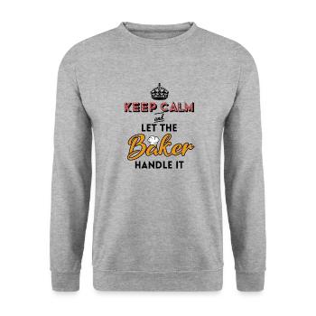 baker bakery baker's sayings kneader - Unisex Sweatshirt - salt & pepper - Front - Alina (178cm) & Michal (187cm)