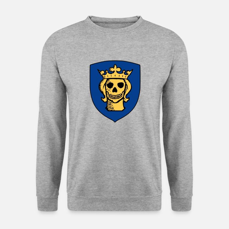 Stockholmer Totkopf - Unisex Pullover - Weißgrau meliert