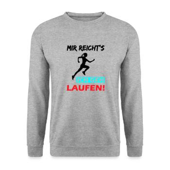 Mir reicht's ich geh laufen! - Unisex Pullover - Weißgrau meliert - Vorne - Alina (178cm) & Michal (187cm)
