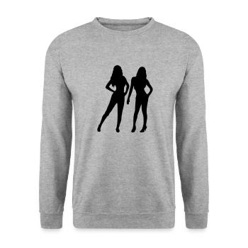 2 Sexy Women - Unisex Sweatshirt - salt & pepper - Front - Alina (178cm) & Michal (187cm)