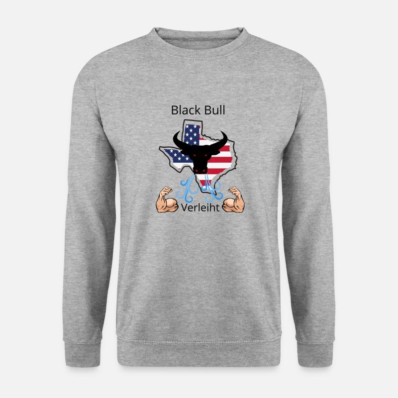 Texas Longhorn mit Power - Unisex Pullover - Weißgrau meliert