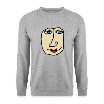 the beauty - Unisex Pullover - Weißgrau meliert - Vorne - Alina (178cm) & Michal (187cm)