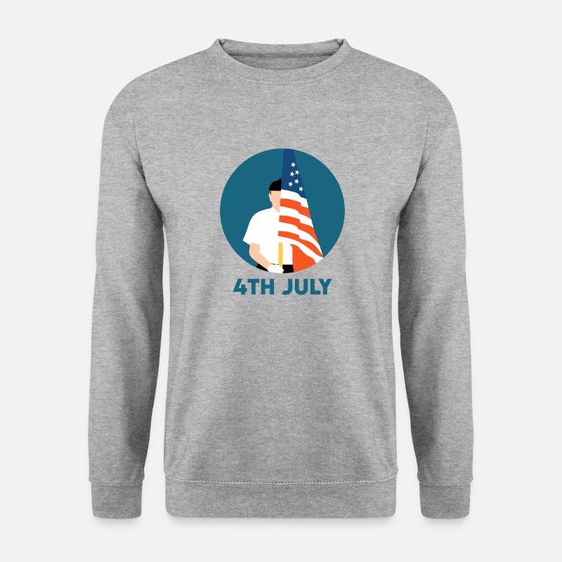 4. Juli - Unisex Pullover - Weißgrau meliert