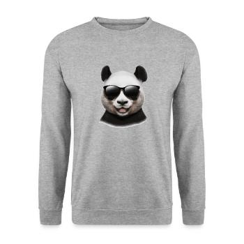 Panda avec lunettes de soleil Cadeau cool et drôle - Sweat-shirt Unisexe - gris chiné - Devant - Alina (178cm) & Michal (187cm)