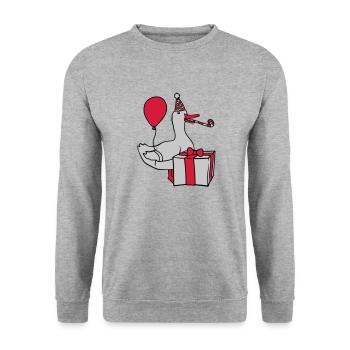 Fête d’anniversaire Célébrer l’oie - Sweat-shirt Unisexe - gris chiné - Devant - Alina (178cm) & Michal (187cm)