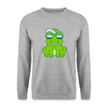 Cool little frog boy - Unisex Sweatshirt - salt & pepper - Front - Alina (178cm) & Michal (187cm)