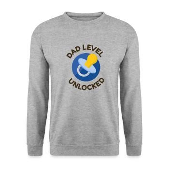 Papa Level - Unisex Pullover - Weißgrau meliert - Vorne - Alina (178cm) & Michal (187cm)