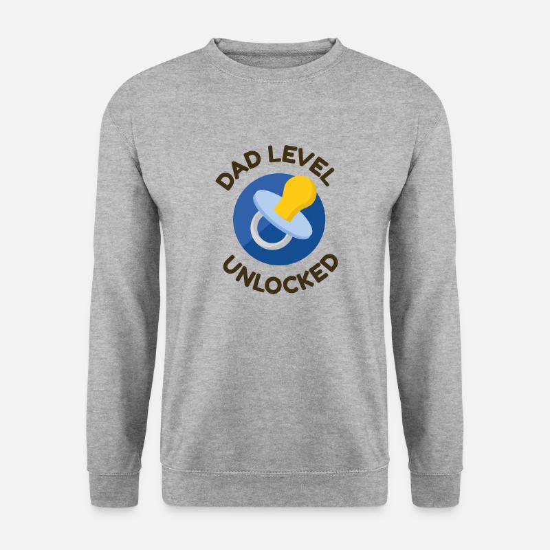 Papa Level - Unisex Pullover - Weißgrau meliert