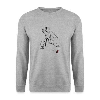Position de femme de karaté - Sweat-shirt Unisexe - gris chiné - Devant - Alina (178cm) & Michal (187cm)