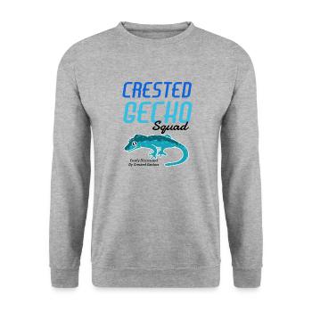 Crested Geckos Squad, dicton ironique, mignon - Sweat-shirt Unisexe - gris chiné - Devant - Alina (178cm) & Michal (187cm)