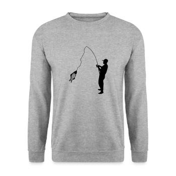 Angler - Unisex Sweatshirt - salt & pepper - Front - Alina (178cm) & Michal (187cm)