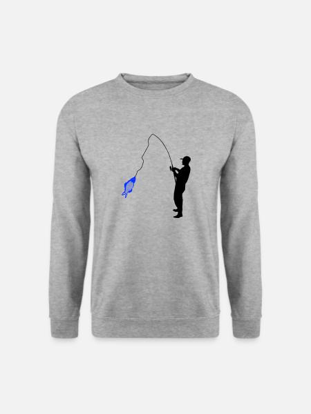 Angler - Unisex Pullover - Weißgrau meliert