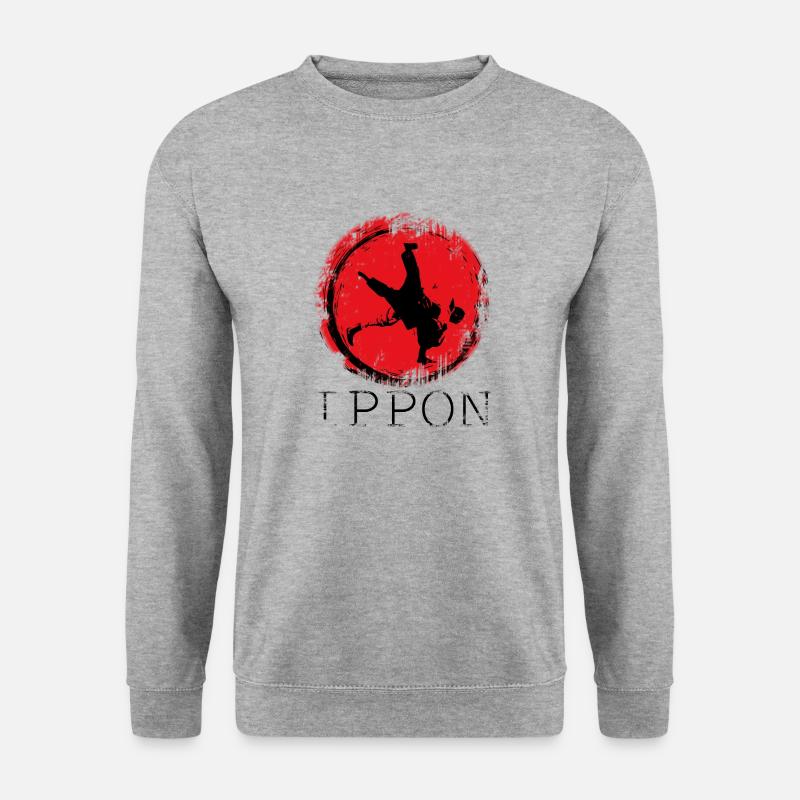 judo ippon Tshirt Design - Unisex Pullover - Weißgrau meliert