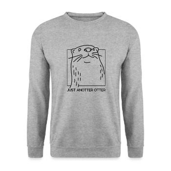 Anotter Otter Ironic Saying Cute Wildlife Animal - Unisex Sweatshirt - salt & pepper - Front - Alina (178cm) & Michal (187cm)