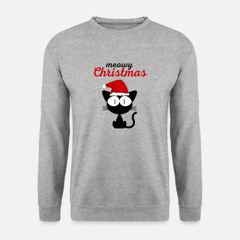 Meowy Christmas das perfekte Weihnachtsgeschenk - Unisex Pullover - Weißgrau meliert