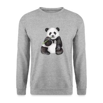 Panda - Sweat-shirt Unisexe - gris chiné - Devant - Alina (178cm) & Michal (187cm)