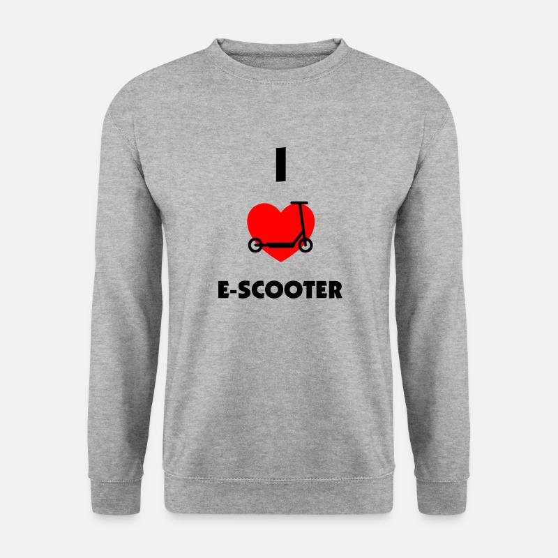 E-Scooter E-Roller Scooter - Unisex Pullover - Weißgrau meliert