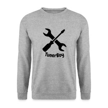 TunerBoy - Sweat-shirt Unisexe - gris chiné - Devant - Alina (178cm) & Michal (187cm)