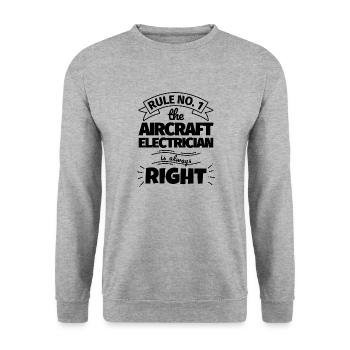 AIRCRAFT ELECTRICIAN funny gift - Unisex Sweatshirt - salt & pepper - Front - Alina (178cm) & Michal (187cm)