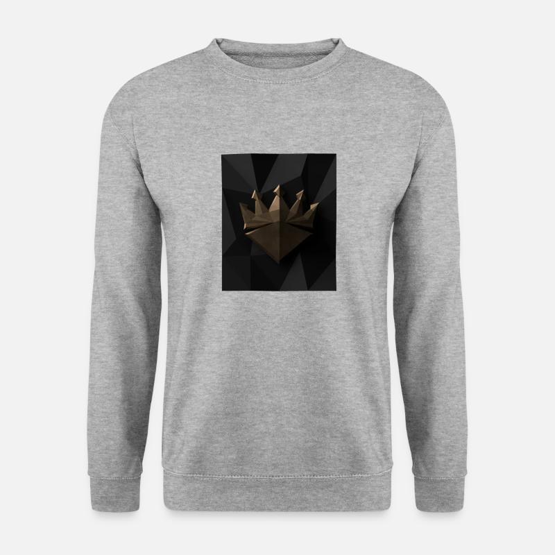 Geometrische Krone - Unisex Pullover - Weißgrau meliert