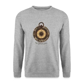 Compass Traveling Logo ohne Hintergrund - Unisex Pullover - Weißgrau meliert - Vorne - Alina (178cm) & Michal (187cm)