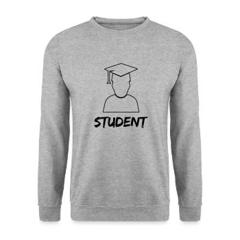 Student Diploma - Unisex Sweatshirt - salt & pepper - Front - Alina (178cm) & Michal (187cm)