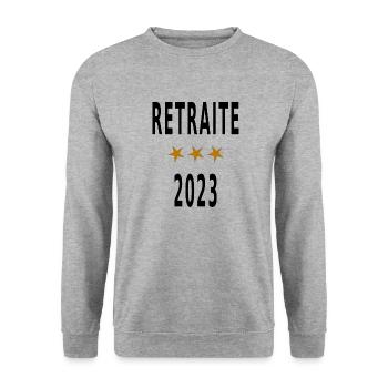 Retraite 2023 - Sweat-shirt Unisexe - gris chiné - Devant - Alina (178cm) & Michal (187cm)