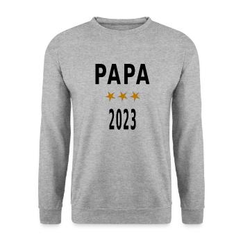 Papa 2023 - Sweat-shirt Unisexe - gris chiné - Devant - Alina (178cm) & Michal (187cm)
